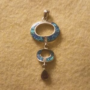 Fire opal and Amethyst pendant